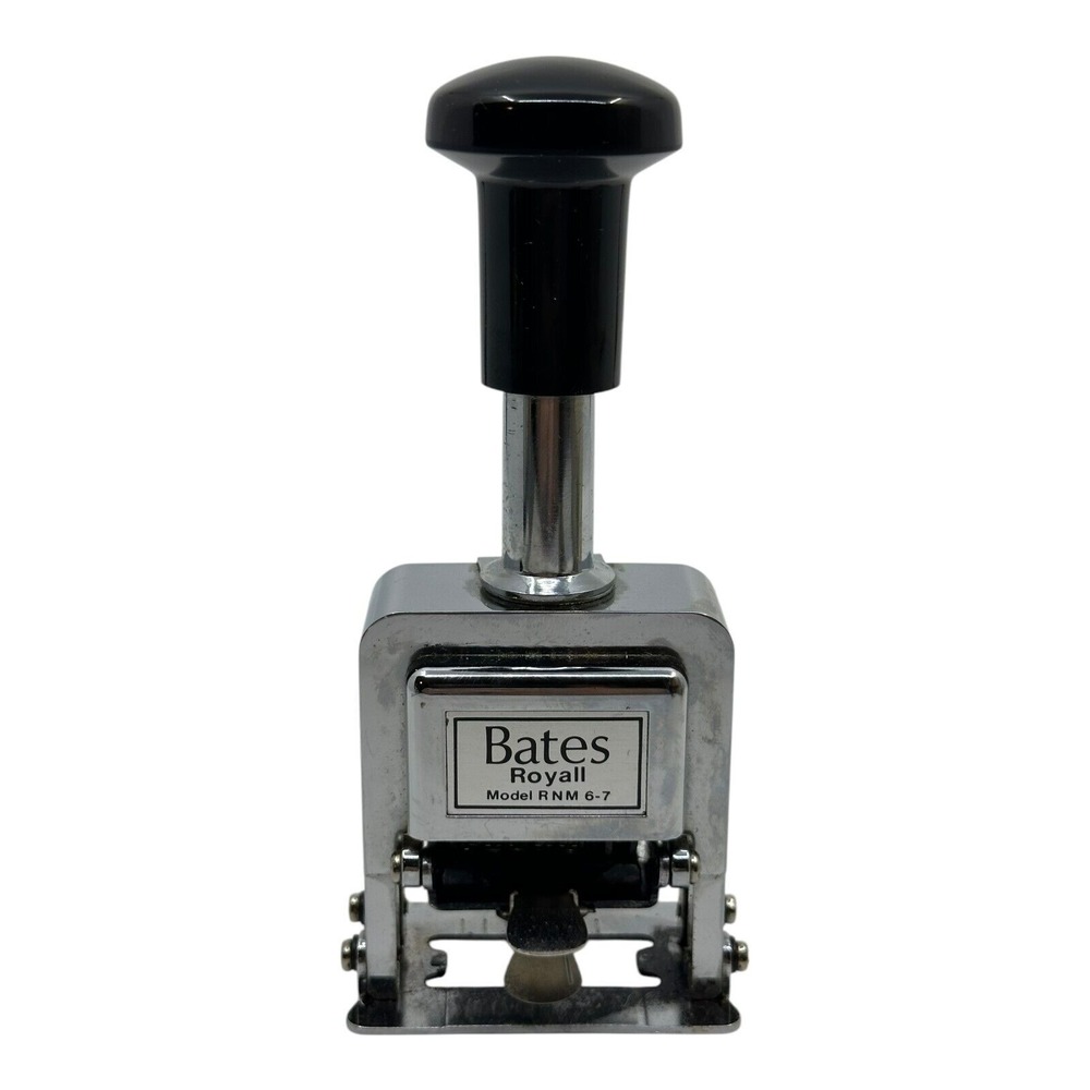 Bates Royall Automatic Numbering Machine Model RNM 6-7 Vintage Metal Stamper - Picture 2 of 12